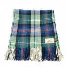 100% Wool Blanket/Throw/Rug Green Tartan Checked Plaid